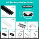 10-Pack 3.3ft/1Meter U Shape Black LED Aluminum Channel System with Milky Cover, End Caps and Mounting Clips, Aluminum Channel Profile for LED Strip Light Diffuser Installations (10pack*3.3ft)
