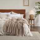 Bedsure Gentlesoft 100% Cotton Blanket King Size for Bed - Cooling Breathable and Soft for Summer, Thick Cozy Waffle Weave Blanket Gifts for Women, Light Brown, 104x90 inches