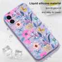 for iPhone 11 Case, Slim Silicone Anti Fingerprint Anti Scratch Microfiber Lining Phone Cover for iPhone 11 6.1 inch, Flower Purple