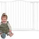 Toddleroo by North States - Deluxe Dcor Universal Fit Safety Gate: Hardware Mounted Extra Wide Metal Baby Gate with Tall Baseboard Mounts, Adjustable Child Gate; 38.3" to 72" Wide; 30" Tall; White