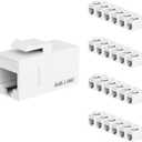 iwillink RJ45 Cat6 Keystone Coupler 25-Pack, Female to Female Cat6 Keystone Jack, UTP Keystone Coupler Insert,Keystone Jack, Ethernet Coupler, White