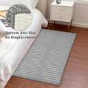 Small Bathroom Rugs,18"x30" Non Slip Grey Braided Bath Mat for Bathroom Floor,Washable Luxury Bath Rug for Tub Soft Boho Absorbent Shower Mat