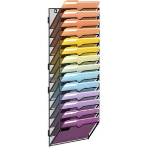 SUPEASY 14-Tier Hanging Wall File Holder Organizer for Papers, Folders, Files Clipboard & Magazine Organization Great for Office Home, Assembly Needed, Black