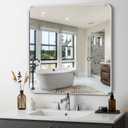 Delma Bathroom Vanity Mirror, Black Framed Bathroom Mirror for Over Sink, High-Definition Bathroom Mirror, Versatile Bathroom Vanity Mirror, Hangs Horizontally or Vertically(30x30, Silver)