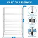 Guan River 5-Shelf Adjustable Metal Shelf Wire Shelving Unit Heavy Duty Storage Rack Display Shelf for Office,Kitchen,Bedroom,Bathroom,Laundry,Pantry Basement,Garage(Chrome,48" L x 18" W x 72" H)