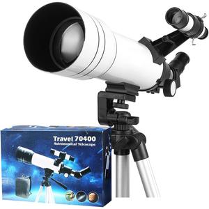 70mm Telescope for Kids & Beginners, 43-138cm Height Adjustable Tripod, Portable Travel Telescope with Coated Glass Eye Piece, for Moon, Planets & Stargazing