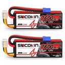 Socokin 4S Lipo Battery 7600mAh 14.8V 120C with EC5 Connector Hard Case for RC Car Truck Tank RC Buggy Truggy RC Model Racing Hobby(2 Pack)