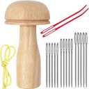 Darning Mushroom, Wood Darning Egg Sewing Tool Repair for Darning Socks, Hats, Pants, Sweaters, DIY Sewing Crafts, Cute Wooden Mushroom Darner Needle Patch Holes