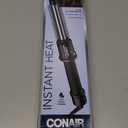 Conair Instant Heat Curling Iron Brush, 3/4-Inch Barrel Curling Brush for Short Hair, 30-Second Heat-Up with 25 Heat Settings for All Hair Types, Black