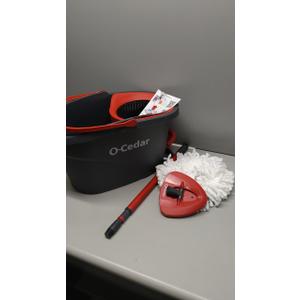 O-Cedar EasyWring Microfiber Spin Mop, Bucket Floor Cleaning System, Red, Gray, Standard