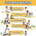 HYES 5 in 1 Push Walker for Toddler Boy, Blue, 13 inches x 16 inches x 7 inches
