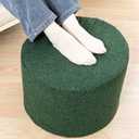 Asuprui Supportive Boucle Pouf Ottoman and Foot Rest Elevate Your Living Room Decor with Lightweight Pouf Filler Modern Foam Stuffed Poof Perfect to Rest Your Feet Moss Green