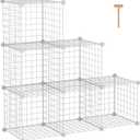 C&AHOME Wire Cube Storage, 6 - Cube Organizer Metal C Grids, Modular Shelves Units, Storage Bins Shelving, Closet Organizer, Ideal for Home, Office, Living Room, 36.6L x 12.4W x 36.6H White