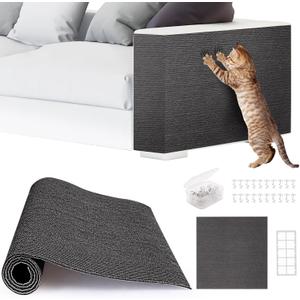 2pack Cat Scratch Couch Furniture and Wall Protector | Adhesive Cat Scratch Pad for Covering Cat Tower, DIY Climbing Cat Scratcher Couch Protector from Cat Claws Scratching (Dark Gray)