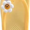 Yatchen Kawaii Phone Cases Apply to iPhone 14 Plus,Cute Cartoon Yellow Slippers Phone Case with Flower Flip Flops Phone Case 3D Case Soft Silicone Protctor Women Girls for iPhone 14 Plus