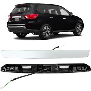 Rear Tailgate Chrome Handle Garnish Finisher Molding Compatible with Nissan Pathfinder 2013-2019 Replaces 90810-3KA0A Rear Liftgate Handle Without Camera