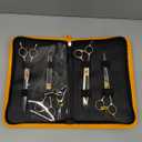 Fenice Peak 7 Professional Dog Grooming Scissors Set Rose Gold 440C Stainless Steel Straight Thinning Curved Chunker Shears 4pcs Set for Pet Grooming Services Dogs and Cats