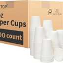 RACETOP 8 oz Disposable Coffee Cups [500 pack], Hot Coffee Cups 8 oz, Ideal for Office, Home, Party(500 pack) (White)