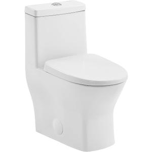Sublime II One-Piece 12" Rough-in 1.1/1.6 GPF Dual Top Flush Round Compact Toilet in Glossy White