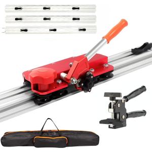 110" Large FormatTile Cutter, Manual Ceramic Tile Cutting Tool with Built-in Suction Cups & Tile Clamp, 3-Head Scoring Wheel System, for Up to 0.47-Inch Thick Tiles