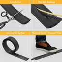D-Line 30ft Floor Cord Cover, Floor Cable Protector, Extension Cord Cover, Protect Wires & Prevent Cable Trips, Cable Management Solution - Cord Cavity = 0.63" (W) x 0.31" (H) - Black