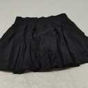 OQQ Women Mini Skirts 2 in 1 Flowy Basic Versatile Stretchy Casual Flared A-line Skirt with Pockets Black, XL