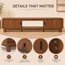 HealSmart 70" Mid Century TV Stand for TVs up to 80", Fluted TV Stands, Entertainment Center with Storage, TV Consoles for 65/75/80 Inch TV, Wood Television Media Cabinet for Living Room, 70IN