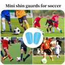 3 x 2 Pairs Mini Shin Guards Youth Soccer Tiny Shin Protective Pads Small Shin Guards Miniature Shin Pads Professional Protection for Soccer Players Kids Teenagers (Lake Blue)