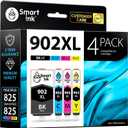 Smart Ink Compatible Ink Cartridge Replacement for HP 902 XL 902XL (4 Combo Pack) to use with Officejet Pro 6978 6968 6974 6975 6960 Officejet 6951 6954 6956 6958 Printers