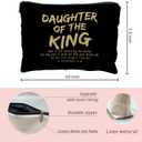 2 x bible verse makeup bagDaughter of the king makeup bagchristian makeup bag Cosmetic Baginspirational gifts for womenchristian gifts for women faithchristian gifts for girls(black and golden)