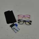 livho High Tech Blue Light Glasses - Advanced 99% Blue Light Blocking Computer Glasses - Anti Eyestrain & UV Glare Protection (*B6 Light Blcak+clear Purple)