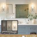 Emak Modern Wall Lights, Brushed Nickel Sconces with Clear Glass Shade, 2 Light Bathroom Vanity Light for Bathroom, Mirror, Living Room, Bedroom, Gallery, WS086-BN-CG-2PK