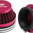 2PCS Motorcycle 48MM Air Intake Filter Universal Carburetor Air Filter Cleaner for Dirt Pit ATV SSR TTR Bike Breather Filter Fit for Many Different Carburetors (Red 48MM)