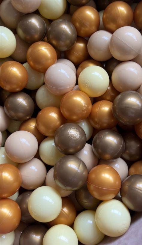 Heopeis Ball Pit Balls and Strips for Ball Pits, 120pcs Cute Plastic Star Toy Balls for Kids, Baby Toddler 1-3 Birthday, Bounce House, Play Tent, Baby Pool Water Toys, Party (Beige Gray)