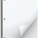 Loose Leaf Graph paper 8 x 10.5, Graph Ruled Paper, 3 Hole Punched Paper, 4 x 4 Quad Ruled Graph Paper, 10-1/2" x 8" Filler Paper Notebook Paper, 130 Sheets Graphing Paper for Business Home School