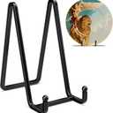 6 Inch Metal Square Picture Frame Easel Stands for Plates, Photos, Decor (Black, 2 Pack)