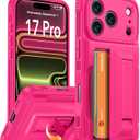 Oterkin for iPhone 17 Pro Wallet Case [4-5 Card Holder] [Kickstand] [RFID Blocking] [Full Camera Protection] [Military Grade Protection] Shockproof Rugged Phone Case for iPhone 17 Pro, Hot Pink