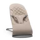 BabyBjrn Bouncer Bliss, Sand Gray, Woven, Classic Quilt | 2-in-1 Adjustable Baby Bouncer Seat and Toddler Chair, Newborn to Toddler (8-29 lbs), 4 Positions, Lightweight & Portable