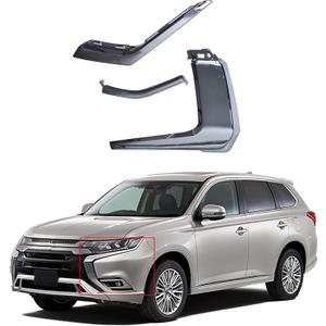3-Piece Front Bumper LH Chrome Trim Set - Molding Strip Replacement for Outlander 2016-2019 (6407A141, 6407A145, 6407A143)