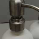 White Soap Dispenser for Kitchen Sink, Dish and Hand Soap Dispenser with Silver Stainless Steel Pump, Perfect for Kitchen Decor and Accessories. (Silver & White)