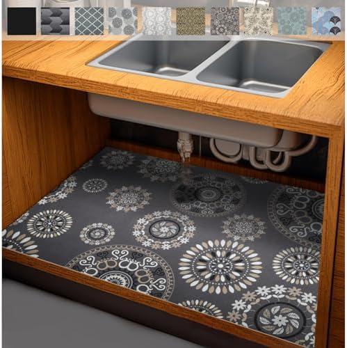 AiBOB Waterproof Under Sink Mat, Absorbent Quick Dry Sink Liners Protect Cabinets, Durable Shelf Liners, Slip Resistant and Non-Adhesive, 24"X36", Multi