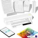 Labeer Portable Wireless Thermal Heat Small Printer 8.5 x 11 Inch Letter A4 Support, Inkless Simple Tiny Mobile Bluetooth Printer for Phone Laptop Travel Home Office (White)