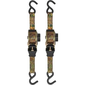 SMARTSTRAPS 10 Retractable Ratchet Straps, 2 Pack  Heavy Duty Camo Ratchet Straps, 3,000lb Break Strength, 1,000lb Safe Work Load  Haul Motorcycles, Boats, and Appliances with Patented Technology