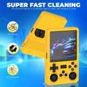 Case for R36S Plus, Silicone Cover Shell Anti-Slip, Shock Proof, Soft Protective Case for R36S Plus Handheld Game Console Accessories with Lanyard - Yellow