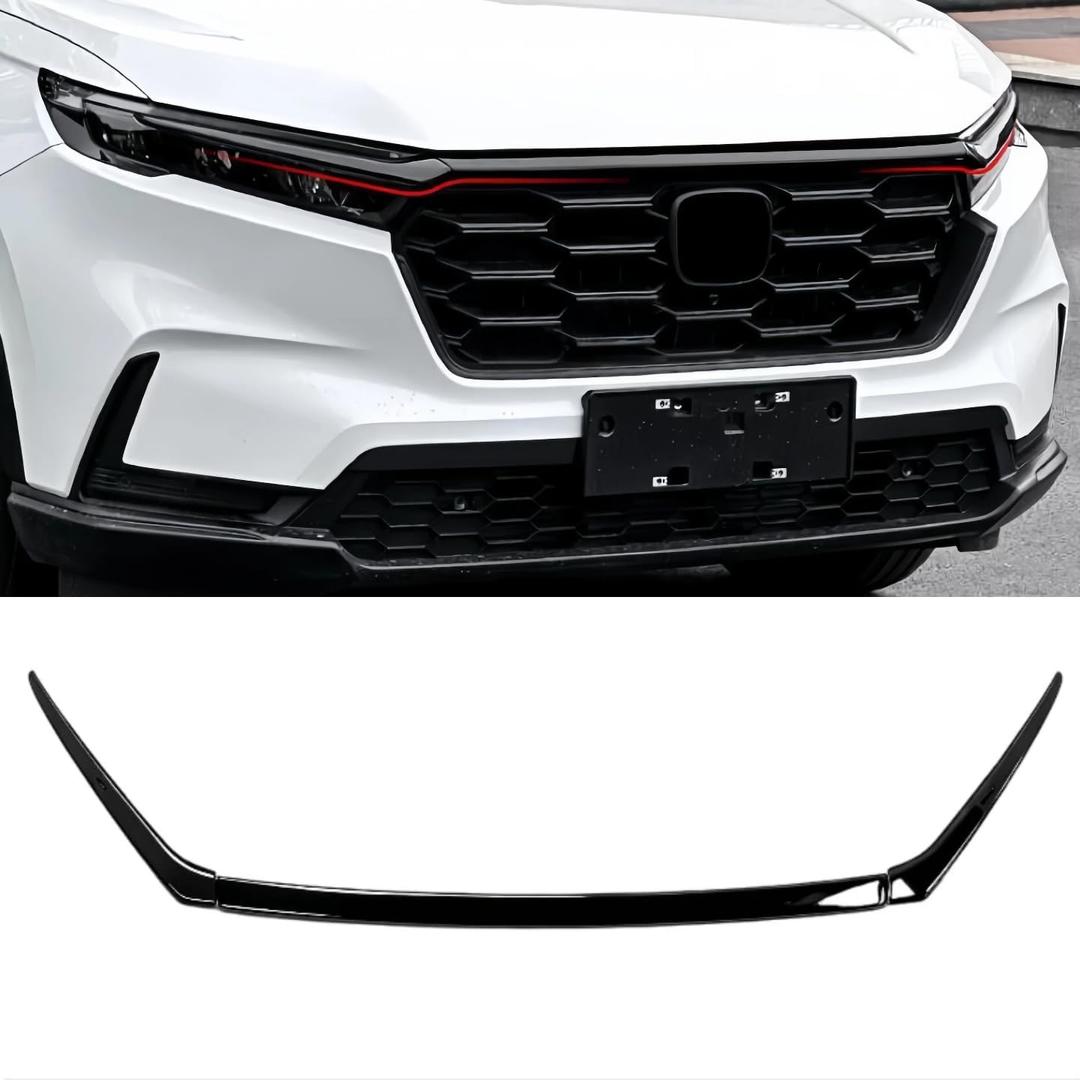 Exterior Front Bumper Engine Lid Grill Grille Cover 3Pcs Compatible with Honda CR-V CRV 2023 2024 2025