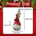 Christmas Tree Table Decor Artificial Mini Xmas Tree Decor for Tables Red Berry  Pine Branch with Cute Dwarf Base for Winter Party Home Indoor Home Fireplace Mantel Decorations (Styl 3)
