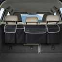 JOYSKY Car Trunk Organizer, Backseat Hanging Organizer Storage, Large Capacity Back Seat Car Organizer for SUV, Sapce-saving Vehicle Interior Accessories (Black/Grey)