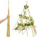 6ft Expandable Bamboo Teepee Trellis for Climbing Plants, Self-Standing Natural Bamboo Trellis for Plant Support, Folding Garden Trellis for Vines Flowers Vegetable Indoor Outdoor (70.8")