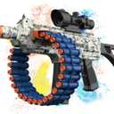 Electric Automatic Toy with Scope, JakMean Toy Blaster with 30 Dart Clips and 100 Foam Darts, Outdoor Shooting Games Toys for 6-12 Year Old Boys & Girls Adults, Gifts for Birthday Xmas, Green