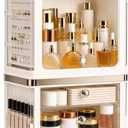 Clear Acrylic Makeup Organizer with Drawers – Dustproof Vanity & Cosmetic Storage Box with Lid (28.5 × 20 × 38 cm)